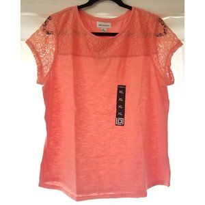 Liz Claiborne Coral Lace detail shirt XL